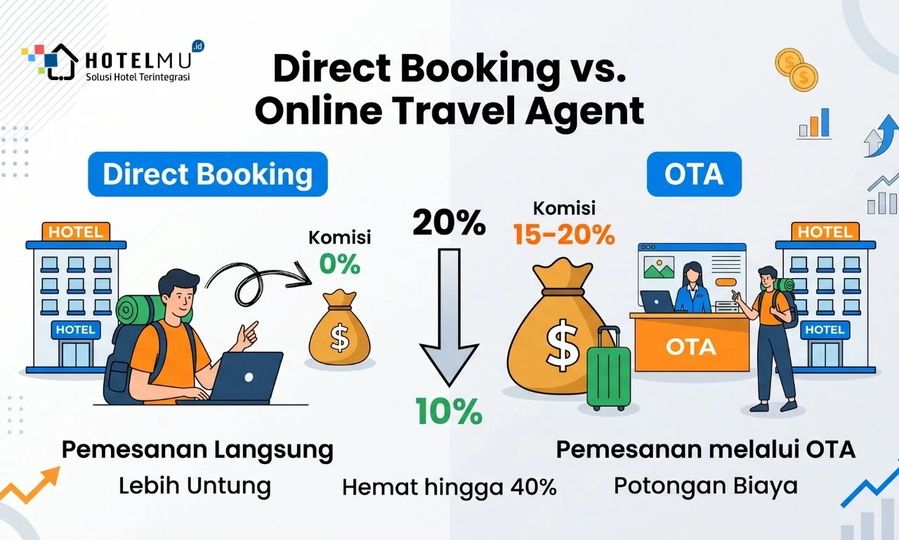 Direct Booking vs OTA: Strategi Menekan Komisi Pihak Ketiga hingga 40%
