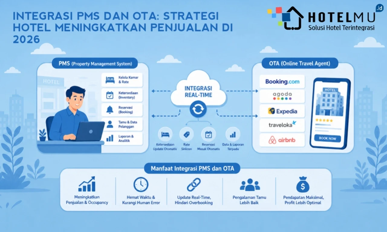 Integrasi PMS dan OTA: Strategi Hotel Meningkatkan Penjualan di 2026